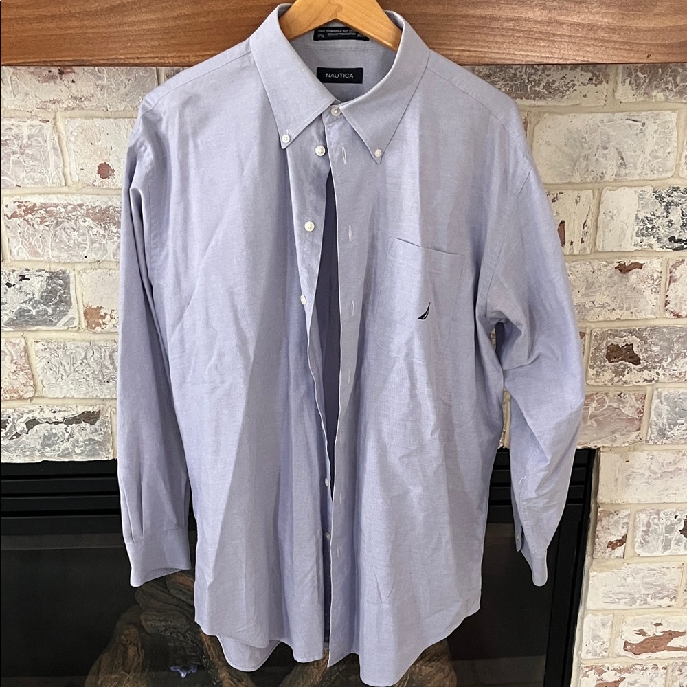 Nautica Men's Light Blue Casual Shirt